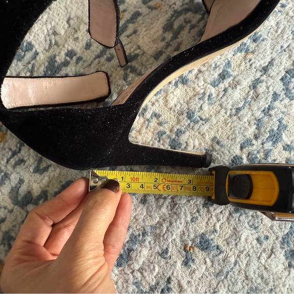 Kate Spade Isa Black Satin Ankle Strap Heels Size 7.5 - Picture 9 of 10